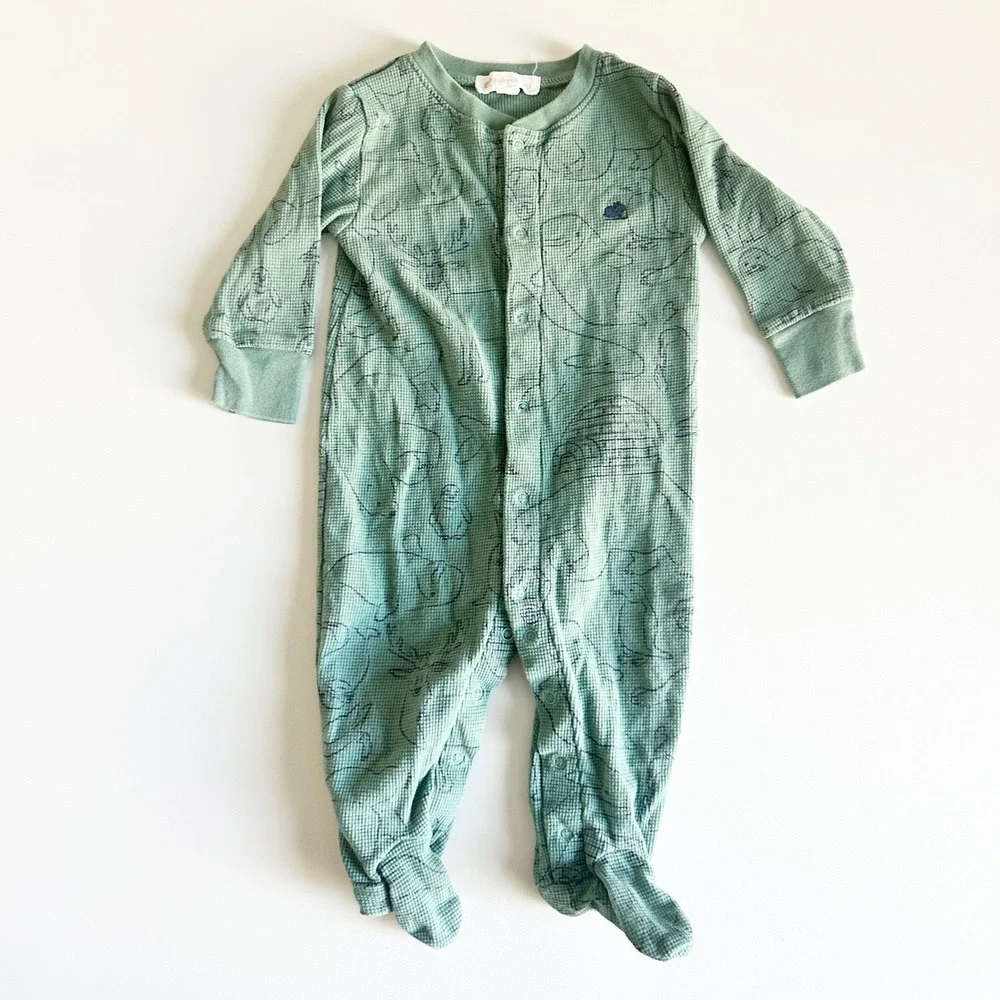 Babycottons Baby Cotton Camou Waffle‎ Footie Sleeper Pajamas Arctic Animal 6M